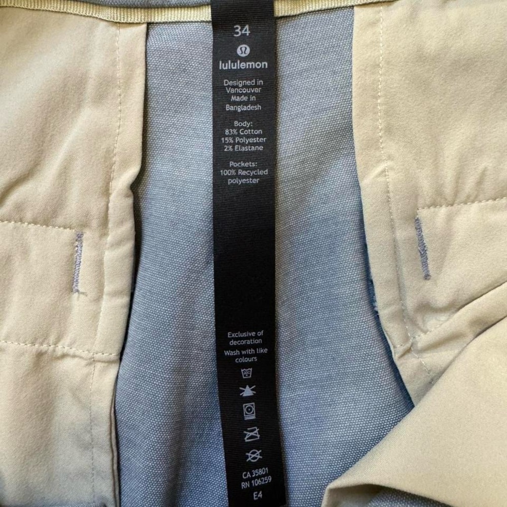 Lululemon Commission Short Qwick Oxford 11” Relaxed Fit Light Gray/Blue M7AKAS - Picture 7 of 15